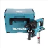 A teal and black Makita rotary hammer with its case and a tube of lubricant, all on a white background. Anteprima dell’immagine prodotto