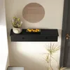 Schwarzes Wandregal 64 cm mit Tür, Hängeschrank im Produktbild-Vorschau 4