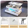 Merax Höhenverstellbarer Couchtisch mit LED, Hochglanz Produktbild-Vorschau 10