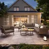 Ensemble de canapés de jardin en L Merax avec 2 tables Voir les images du produit 4