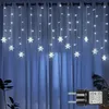 Flocon de neige LED Guirlande lumineuse blanche Rideau Voir les images du produit 1