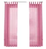 Two pink sheer curtains hanging on a rod. Produktbild-Vorschau