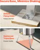 Two close-up images showing the base of a stainless steel honey extractor, highlighting its stability features. Anteprima dell’immagine prodotto
