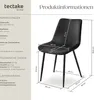 tectake® Set Stuhl Monroe gepolstert, in Samtoptik 48 x 59 Produktbild-Vorschau 5