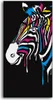Wanduhr Uhr Wandbild Leinwand 30x60 Foto groß Zebra mit Produktbild-Vorschau 1