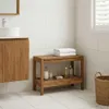 vidaXL Tavolino da bagno in teak massiccio, colore Anteprima dell’immagine prodotto 2