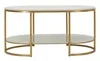 Mauro Ferretti Couchtisch aus goldenem Metall und Marmor. Produktbild-Vorschau 2