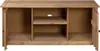 An open view of a wooden TV stand with shelves and compartments. Náhled obrázku produktu