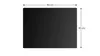 A black rectangular glass cutting board with dimensions indicated. Anteprima dell’immagine prodotto