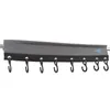A close-up shot of a gray fabric organizer with black hooks attached to a metal rod. Produktbild-Vorschau