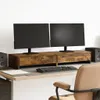 vidaXL Stojan na monitor se zásuvkami, kouřový dub Náhled obrázku produktu 1