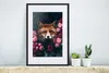 MuchoWow® Gerahmtes Poster Fuchs - Blumen - Tiere 40x60 cm Produktbild-Vorschau 4