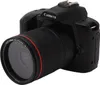 A black digital camera with a lens attached, shown from a side-angle against a white background. Náhled obrázku produktu