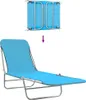 vidaXL Klappbare Sonnenliegen 2 Stk. Stahl und Stoff Blau Produktbild-Vorschau 6