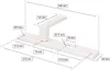 A 3D diagram of a white door handle set with dimensions indicated. Náhled obrázku produktu