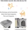 A collage of images and text describing a cat tree. Produktbild-Vorschau