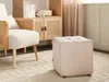 BELIANI Pouf Hocker Beige Bouclé-Stoffbezug Gesteppt Produktbild-Vorschau 2