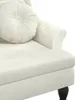 A close-up view of a cream-colored bench with a round cushion. Produktbild-Vorschau
