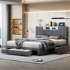 CDGlobal Polsterbett 140x200cm mit USB und Steckdosen, Produktbild-Vorschau 5