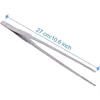 A pair of silver tweezers with a measurement line indicating their length. Náhled obrázku produktu
