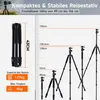 A diagram illustrating the height and weight specifications of a tripod. Anteprima dell’immagine prodotto