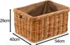 A wicker basket with dimensions indicated by measurement lines and text. Produktbild-Vorschau