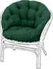A green cushion on a white rattan chair. Anteprima dell’immagine prodotto