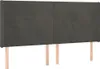 Kopfteil mit Ohren Dunkelgrau 203x16x118/128 cm Samt Produktbild-Vorschau 1
