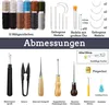 Leder-Nähset 48-teilig mit Nähnadeln, Nähahle, Nahttrenner, Produktbild-Vorschau 2