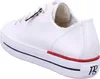 A white leather sneaker is shown from a side-angle. Produktbild-Vorschau