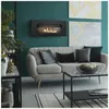 A modern living room with a bioethanol fireplace, sofa, coffee table, and decorative items. Náhled obrázku produktu