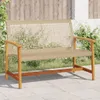 vidaXL Ławka ogrodowa beżowa 112 cm z polirattanu i drewna Podgląd zdjęcia produktu 2