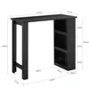 A diagram of a black bar table with dimensions indicated. Produktbild-Vorschau