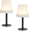 Outdoor Solar LED Tischleuchten 2er SET Schwarz Weiß mit Produktbild-Vorschau 2