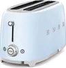 A light blue Smeg toaster is shown from a front-side angle on a white background. Náhled obrázku produktu