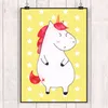 Mr. & Mrs. Panda Bild Einhorn Wut DIN A2 - Gelb Pastell - Produktbild-Vorschau 2