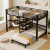 Hochbett 90 x 200 cm , Schwarz , MDF und Metall , Produktbild-Vorschau 5