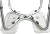 Close-up view of the underside of a shower stool, showing its metal frame and white plastic base. Produktbild-Vorschau