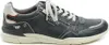 A side view of a blue men's sneaker with white laces and a white sole. Produktbild-Vorschau