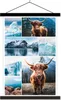 MuchoWow® Textilposter Schottisches Hochlandrind - Collage Produktbild-Vorschau 1