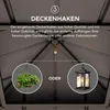 Close-up view of a gazebo roof structure showing a ceiling hook and examples of what can be hung from it. Produktbild-Vorschau