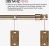 Diagram showing how a distance ring is used with a curtain rod and brackets. Anteprima dell’immagine prodotto