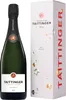 A bottle of Taittinger Champagne and its gift box are displayed against a white background. Produktbild-Vorschau