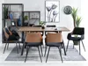 A dining room scene with a table and chairs, a bookshelf, and wall art. Náhled obrázku produktu