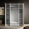 Karl Kleiderschrank 4-türig mit Spiegel 159 cm Weiß Produktbild-Vorschau 8