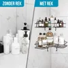 Avalo Doucherek Hoekvorm - 2 Stuks - Bevestigen zonder Productafbeelding-voorbeeld 4