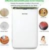 A white dehumidifier is shown with several circular images around it illustrating its benefits. Anteprima dell’immagine prodotto