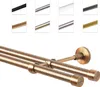 A collage showing different color options for a double curtain rod and a close-up of the rod in copper finish. Anteprima dell’immagine prodotto