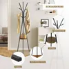 A hallway or entryway setting with a coat rack, shelves, and a cabinet. Produktbild-Vorschau