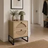 Relaxdays, table de chevet, aspect rotin, 2 tiroirs, Voir les images du produit 3
